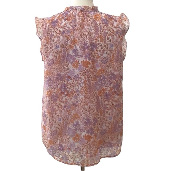 Anthropologie Madison d’ Amelie Floral Ruffle Trimmed Blouse Size M NEW - Picture 6 of 14